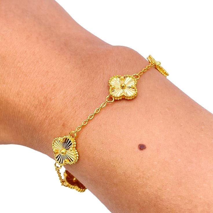 Renzelle® Gold Vermeil Clover Bracelet