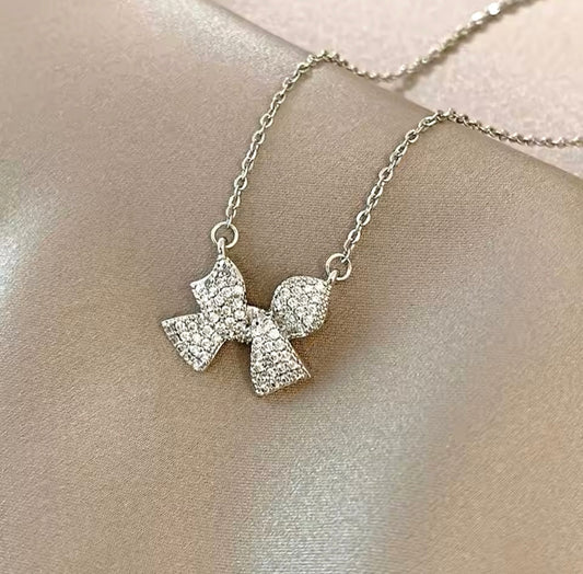 Renzelle® Silver Bow Necklace