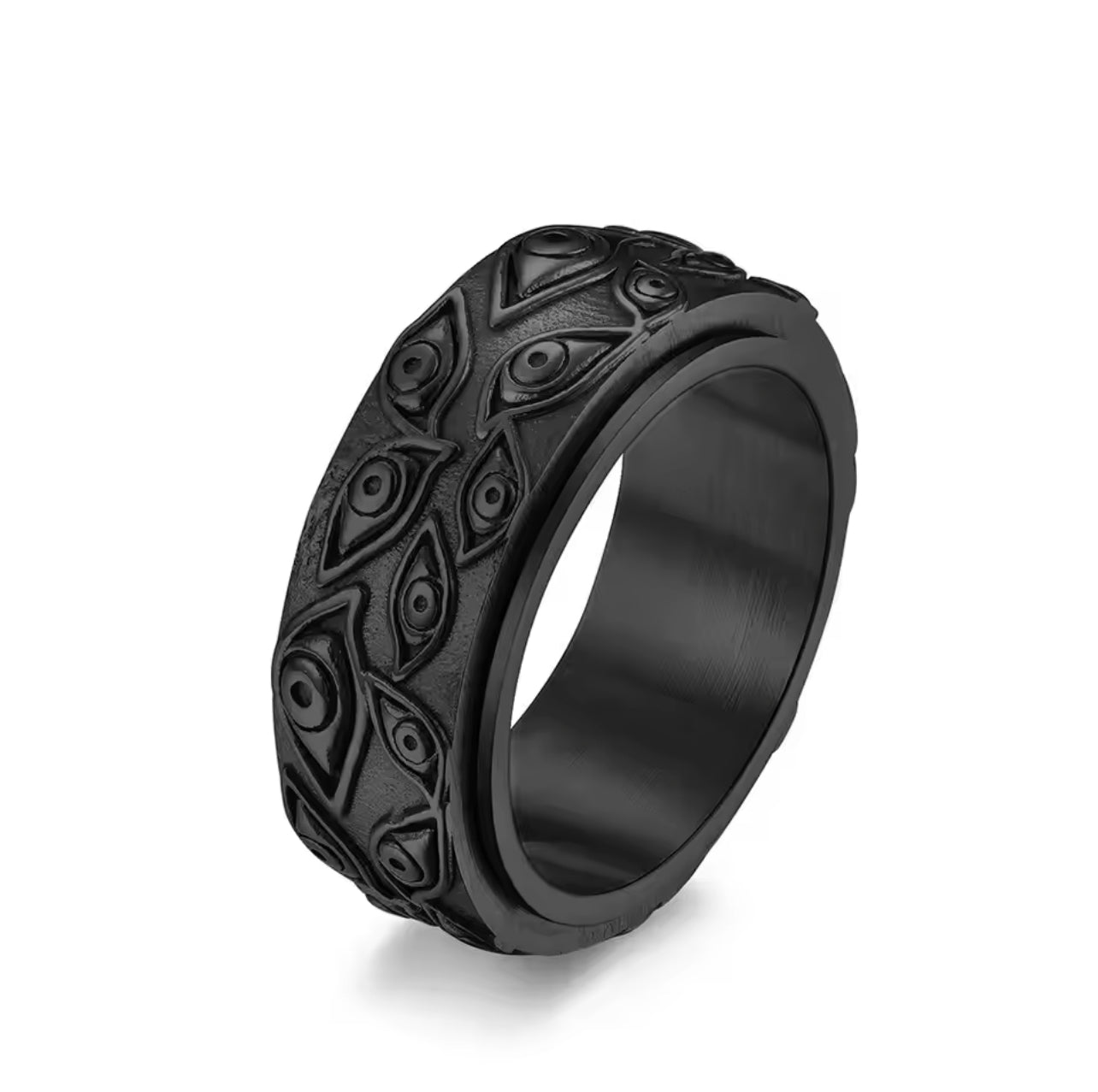 Renzelle® Damascus Black Steel Ring