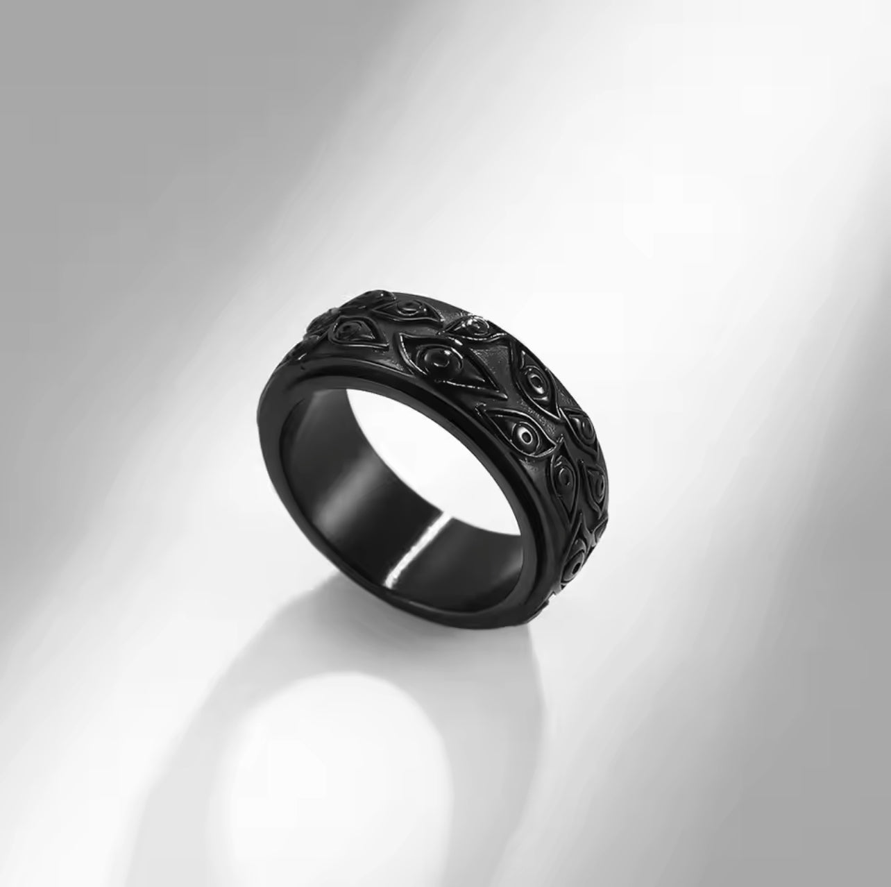 Renzelle® Damascus Black Steel Ring