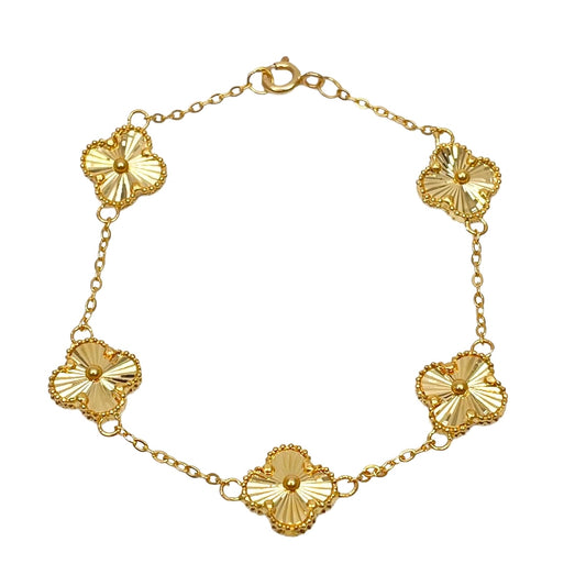 Renzelle® Gold Vermeil Clover Bracelet