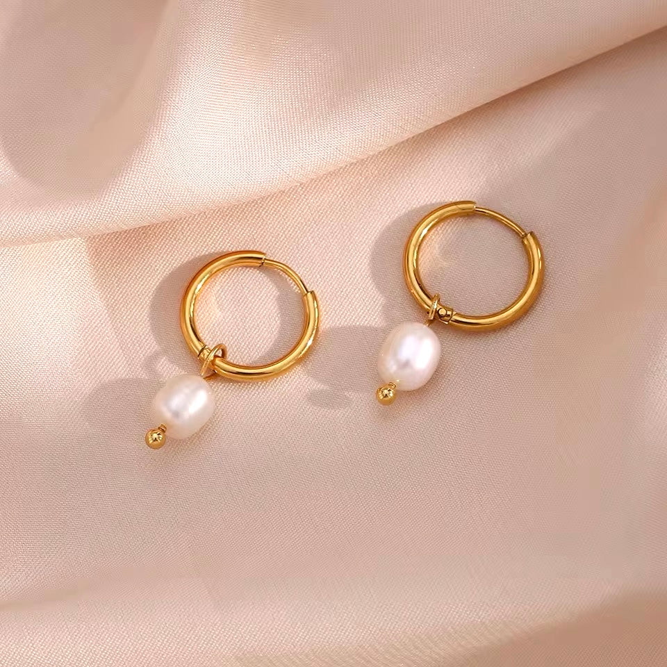 Renzelle® Pearl Hoops