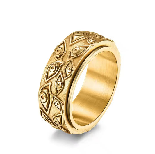 Renzelle® Damaszener Stahl Goldring